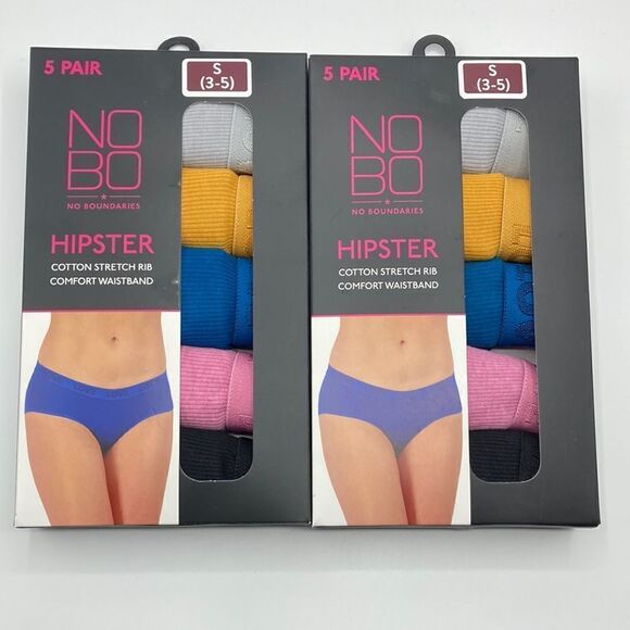 Women’s Hipster Cotton Stretch Ribbed Underwear Panties 2, 5-Packs Size S - Picture 1 of 13